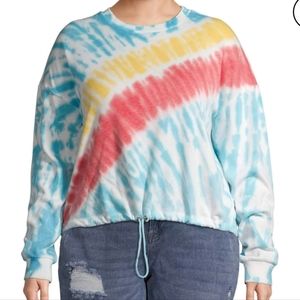 No Boundaries tie dye rainbow crop sweater
